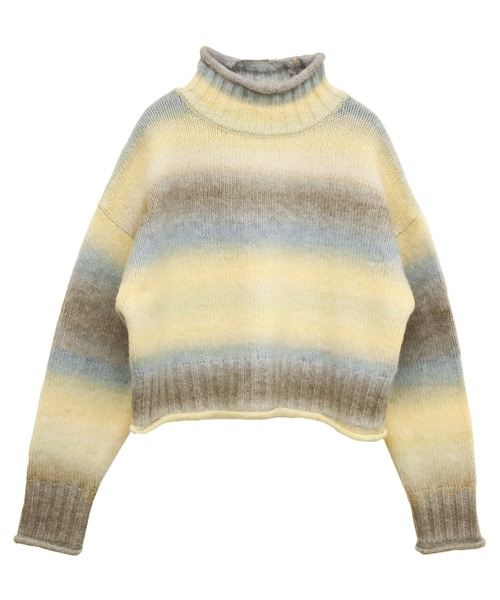 Social GIRL（ソーシャルガール）の「クロップドグラデーションミックスカラーニット（ニット/セーター・レディース・オレンジ/パープル/イエロー/グリーン・M）」の11枚目の写真