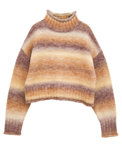 Social GIRL（ソーシャルガール）の「クロップドグラデーションミックスカラーニット（ニット/セーター・レディース・オレンジ/パープル/イエロー/グリーン・M）」の14枚目の写真