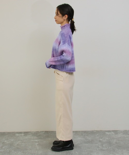 Social GIRL（ソーシャルガール）の「クロップドグラデーションミックスカラーニット（ニット/セーター・レディース・オレンジ/パープル/イエロー/グリーン・M）」の10枚目の写真