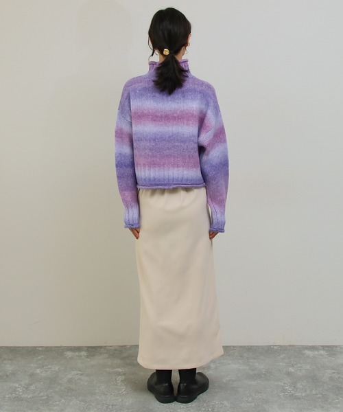 Social GIRL（ソーシャルガール）の「クロップドグラデーションミックスカラーニット（ニット/セーター・レディース・オレンジ/パープル/イエロー/グリーン・M）」の8枚目の写真