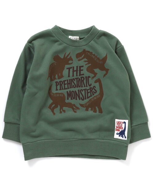 F.O.KIDS(エフオーキッズ)の「DINOSAURS シルエットトレーナー(スウェット・キッズ・グレー/カーキ/キナリ・120/95/90/80/100/110/140/130)」の3枚目の写真