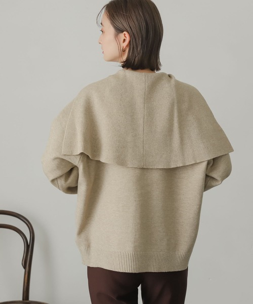 SENSE OF PLACE by URBAN RESEARCH（センスオブプレイスバイアーバンリサーチ）の「セーラーカラーハーフジップセーター（ニット/セーター・レディース・ブラック/ライトベージュ/グリーン・ONE）」の6枚目の写真