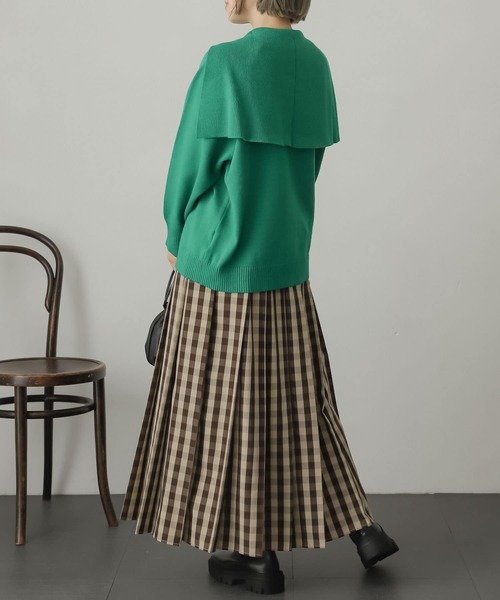 SENSE OF PLACE by URBAN RESEARCH（センスオブプレイスバイアーバンリサーチ）の「セーラーカラーハーフジップセーター（ニット/セーター・レディース・ブラック/ライトベージュ/グリーン・ONE）」の17枚目の写真