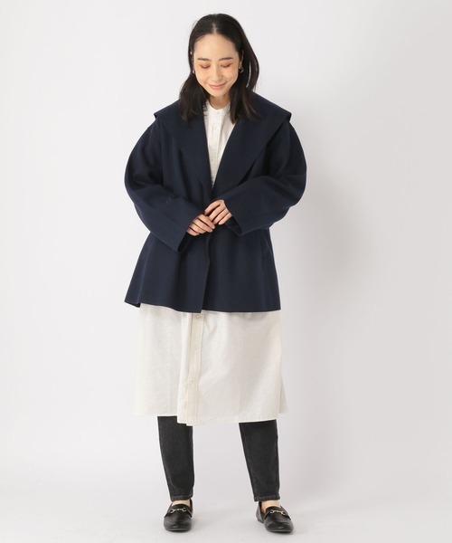 studio CLIP（スタディオクリップ）の「ナチュラル着流しハーフコート（その他アウター・レディース・ネイビー/モカ/グレー・FREE/PF）」の9枚目の写真