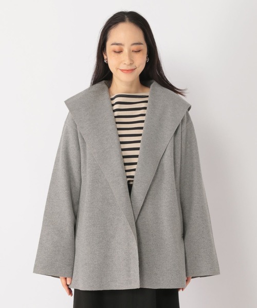 studio CLIP（スタディオクリップ）の「ナチュラル着流しハーフコート（その他アウター・レディース・ネイビー/モカ/グレー・FREE/PF）」の5枚目の写真