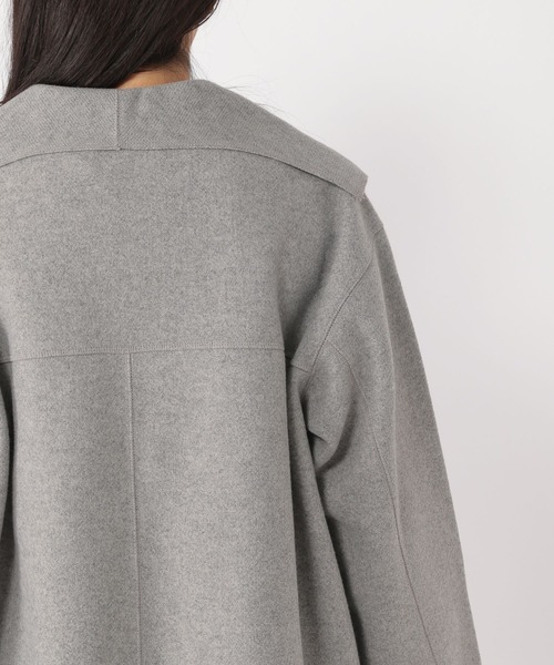 studio CLIP（スタディオクリップ）の「ナチュラル着流しハーフコート（その他アウター・レディース・ネイビー/モカ/グレー・FREE/PF）」の4枚目の写真