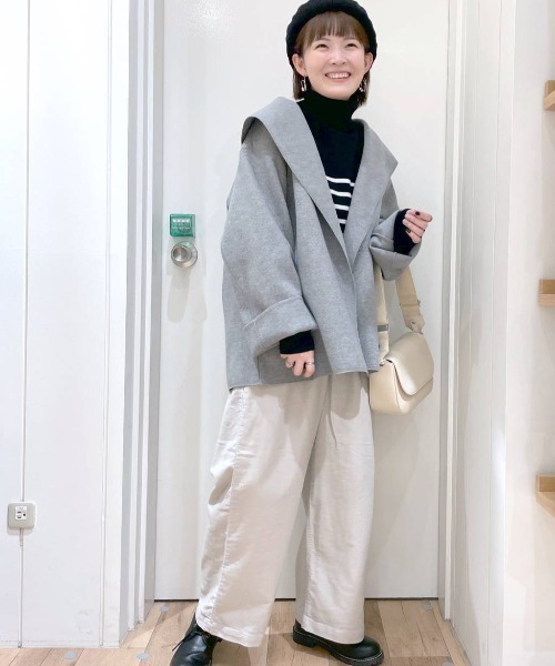 studio CLIP（スタディオクリップ）の「ナチュラル着流しハーフコート（その他アウター・レディース・ネイビー/モカ/グレー・FREE/PF）」の18枚目の写真