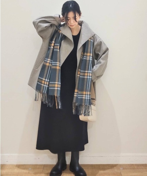 studio CLIP（スタディオクリップ）の「ナチュラル着流しハーフコート（その他アウター・レディース・ネイビー/モカ/グレー・FREE/PF）」の19枚目の写真