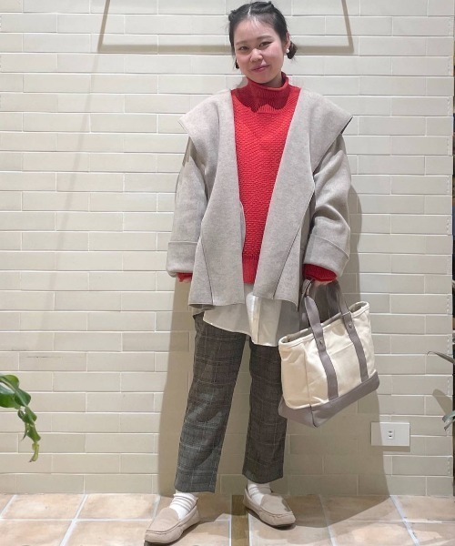 studio CLIP（スタディオクリップ）の「ナチュラル着流しハーフコート（その他アウター・レディース・ネイビー/モカ/グレー・FREE/PF）」の21枚目の写真