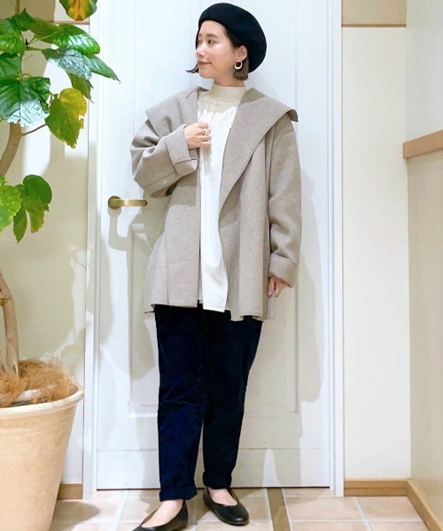 studio CLIP（スタディオクリップ）の「ナチュラル着流しハーフコート（その他アウター・レディース・ネイビー/モカ/グレー・FREE/PF）」の20枚目の写真