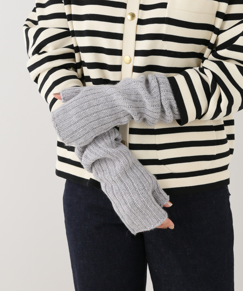 WILLIAM BRUNTON(ウィリアムブラントン)の「【WILLIAM BRUNTON/ウィリアム ブラントン】 リブロングリストウォーマー(手袋・レディース・チャコールグレー/ベージュ・FREE)」の5枚目の写真