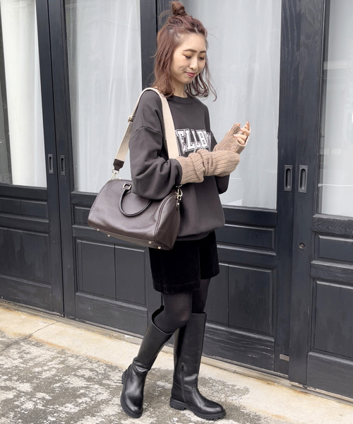 WILLIAM BRUNTON(ウィリアムブラントン)の「【WILLIAM BRUNTON/ウィリアム ブラントン】 リブロングリストウォーマー(手袋・レディース・チャコールグレー/ベージュ・FREE)」の9枚目の写真