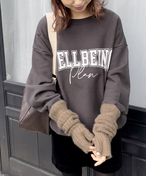 WILLIAM BRUNTON(ウィリアムブラントン)の「【WILLIAM BRUNTON/ウィリアム ブラントン】 リブロングリストウォーマー(手袋・レディース・チャコールグレー/ベージュ・FREE)」の4枚目の写真