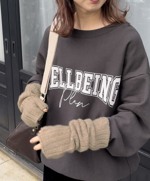 WILLIAM BRUNTON(ウィリアムブラントン)の「【WILLIAM BRUNTON/ウィリアム ブラントン】 リブロングリストウォーマー(手袋・レディース・チャコールグレー/ベージュ・FREE)」の7枚目の写真