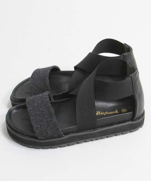 WEGO（ウィゴー）の「WEGO/ フェルトフラットサンダル（サンダル・レディース・ブラック・MEDIUM/LARGE）」の3枚目の写真