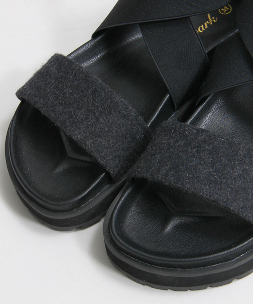 WEGO（ウィゴー）の「WEGO/ フェルトフラットサンダル（サンダル・レディース・ブラック・MEDIUM/LARGE）」の5枚目の写真