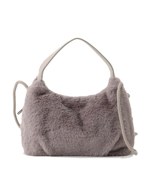 SHOO・LA・RUE(シューラルー)の「◆ハーフムーンファーショルダー(ショルダーバッグ・レディース・グレー/アイボリー/ライトパープル・00)」の3枚目の写真