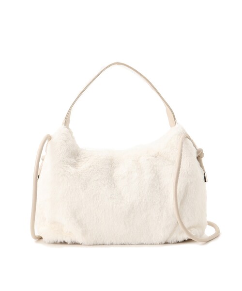 SHOO・LA・RUE(シューラルー)の「◆ハーフムーンファーショルダー(ショルダーバッグ・レディース・グレー/アイボリー/ライトパープル・00)」の2枚目の写真