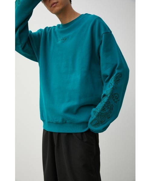 AZUL by moussy(アズールバイマウジー)の「EMBROIDERY BIG PULLOVER/エンブロイダリービッグプルオーバー(Tシャツ/カットソー・メンズ・ブラック/ホワイト/グリーン・FREE)」の3枚目の写真