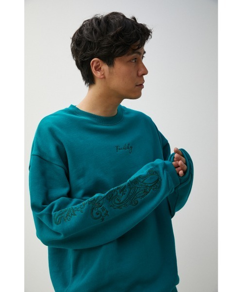 AZUL by moussy(アズールバイマウジー)の「EMBROIDERY BIG PULLOVER/エンブロイダリービッグプルオーバー(Tシャツ/カットソー・メンズ・ブラック/ホワイト/グリーン・FREE)」の22枚目の写真