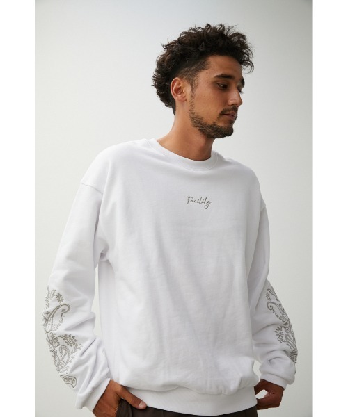 AZUL by moussy(アズールバイマウジー)の「EMBROIDERY BIG PULLOVER/エンブロイダリービッグプルオーバー(Tシャツ/カットソー・メンズ・ブラック/ホワイト/グリーン・FREE)」の4枚目の写真