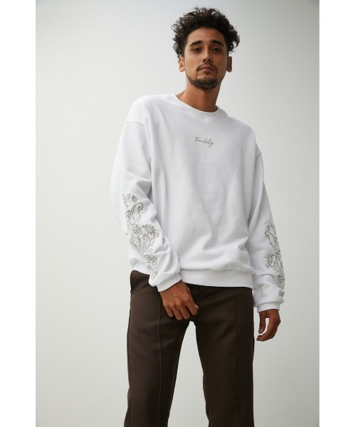 AZUL by moussy(アズールバイマウジー)の「EMBROIDERY BIG PULLOVER/エンブロイダリービッグプルオーバー(Tシャツ/カットソー・メンズ・ブラック/ホワイト/グリーン・FREE)」の5枚目の写真