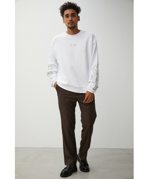 AZUL by moussy(アズールバイマウジー)の「EMBROIDERY BIG PULLOVER/エンブロイダリービッグプルオーバー(Tシャツ/カットソー・メンズ・ブラック/ホワイト/グリーン・FREE)」の6枚目の写真