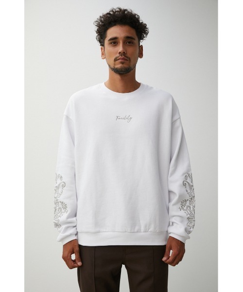 AZUL by moussy(アズールバイマウジー)の「EMBROIDERY BIG PULLOVER/エンブロイダリービッグプルオーバー(Tシャツ/カットソー・メンズ・ブラック/ホワイト/グリーン・FREE)」の7枚目の写真