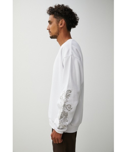 AZUL by moussy(アズールバイマウジー)の「EMBROIDERY BIG PULLOVER/エンブロイダリービッグプルオーバー(Tシャツ/カットソー・メンズ・ブラック/ホワイト/グリーン・FREE)」の8枚目の写真