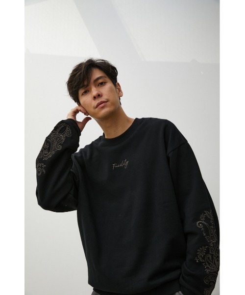 AZUL by moussy(アズールバイマウジー)の「EMBROIDERY BIG PULLOVER/エンブロイダリービッグプルオーバー(Tシャツ/カットソー・メンズ・ブラック/ホワイト/グリーン・FREE)」の13枚目の写真