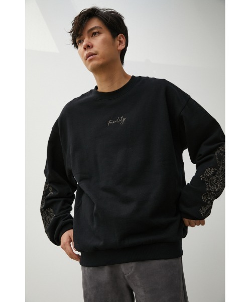 AZUL by moussy(アズールバイマウジー)の「EMBROIDERY BIG PULLOVER/エンブロイダリービッグプルオーバー(Tシャツ/カットソー・メンズ・ブラック/ホワイト/グリーン・FREE)」の14枚目の写真