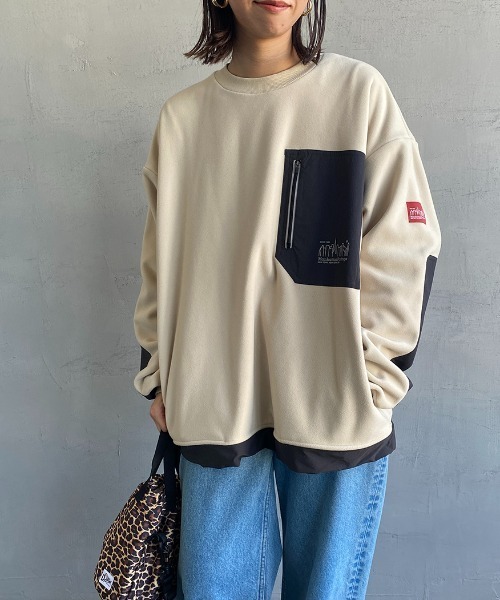 Manhattan Portage（マンハッタンポーテージ）の「[MANHATTAN PORTAGE/マンハッタンポーテージ] ポーラテック フリースプルオーバー（その他アウター・レディース・アイボリー/ブラック・M/L）」の7枚目の写真