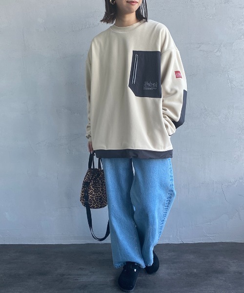 Manhattan Portage（マンハッタンポーテージ）の「[MANHATTAN PORTAGE/マンハッタンポーテージ] ポーラテック フリースプルオーバー（その他アウター・レディース・アイボリー/ブラック・M/L）」の3枚目の写真