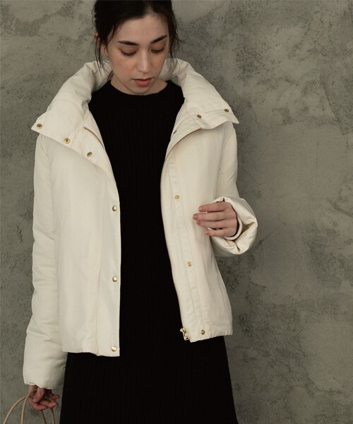 OPAQUE.CLIP（オペークドットクリップ）の「◆パフィージャケット【リサイクルポリエステル】（ブルゾン・レディース・ベージュ/アイボリー/ブラック・34/36/38/40/42）」の19枚目の写真