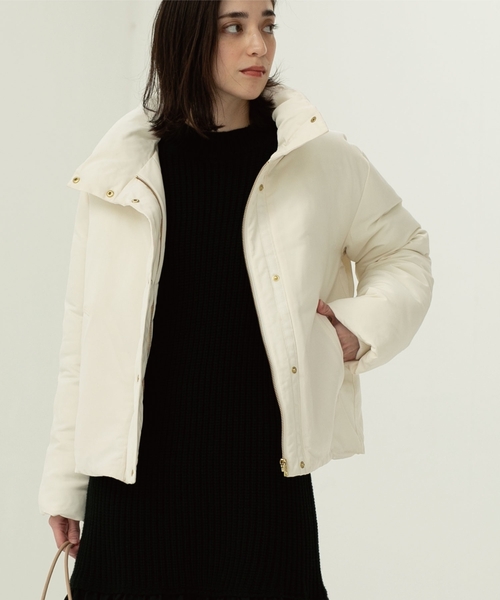 OPAQUE.CLIP（オペークドットクリップ）の「◆パフィージャケット【リサイクルポリエステル】（ブルゾン・レディース・ベージュ/アイボリー/ブラック・34/36/38/40/42）」の14枚目の写真