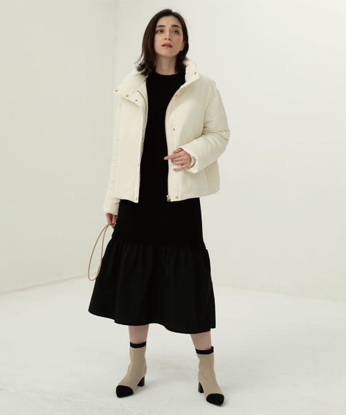 OPAQUE.CLIP（オペークドットクリップ）の「◆パフィージャケット【リサイクルポリエステル】（ブルゾン・レディース・ベージュ/アイボリー/ブラック・34/36/38/40/42）」の9枚目の写真