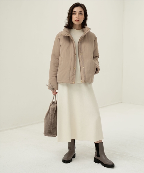 OPAQUE.CLIP（オペークドットクリップ）の「◆パフィージャケット【リサイクルポリエステル】（ブルゾン・レディース・ベージュ/アイボリー/ブラック・34/36/38/40/42）」の15枚目の写真