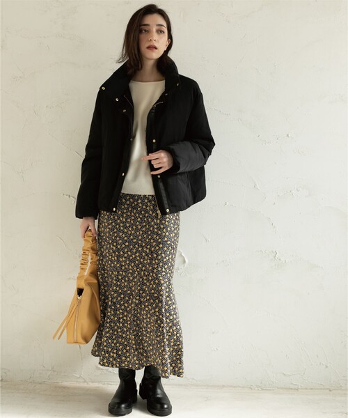 OPAQUE.CLIP（オペークドットクリップ）の「◆パフィージャケット【リサイクルポリエステル】（ブルゾン・レディース・ベージュ/アイボリー/ブラック・34/36/38/40/42）」の10枚目の写真