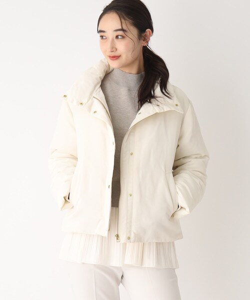 OPAQUE.CLIP（オペークドットクリップ）の「◆パフィージャケット【リサイクルポリエステル】（ブルゾン・レディース・ベージュ/アイボリー/ブラック・34/36/38/40/42）」の16枚目の写真