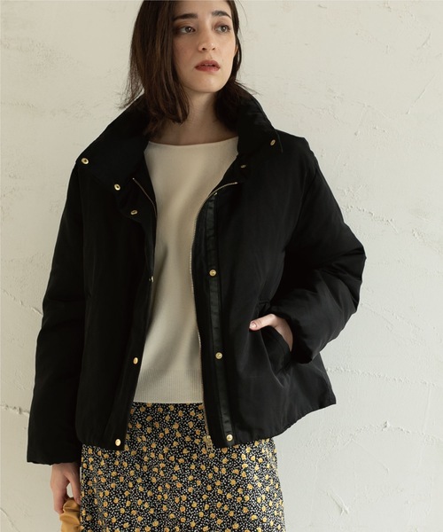 OPAQUE.CLIP（オペークドットクリップ）の「◆パフィージャケット【リサイクルポリエステル】（ブルゾン・レディース・ベージュ/アイボリー/ブラック・34/36/38/40/42）」の3枚目の写真