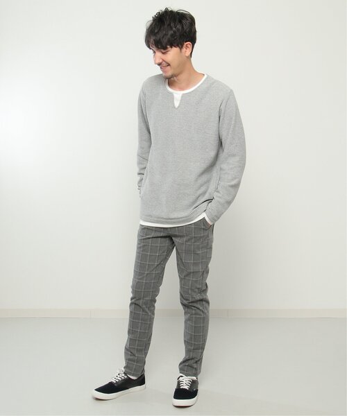 ikka(イッカ)の「ワッフルキーネックレイヤード(Tシャツ/カットソー・メンズ・ブラック/オリーブ/ベージュ/ブルー/グレー/ピンク・L/XL/M/S)」の13枚目の写真