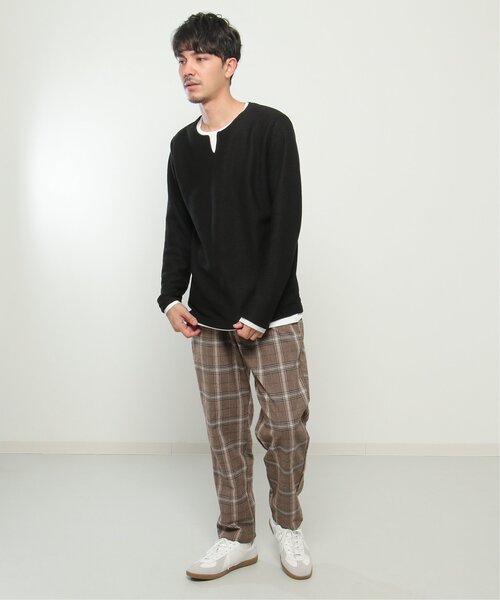 ikka(イッカ)の「ワッフルキーネックレイヤード(Tシャツ/カットソー・メンズ・ブラック/オリーブ/ベージュ/ブルー/グレー/ピンク・L/XL/M/S)」の11枚目の写真