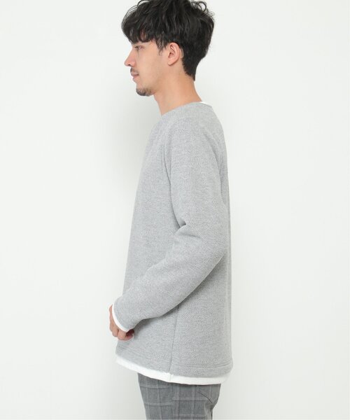 ikka(イッカ)の「ワッフルキーネックレイヤード(Tシャツ/カットソー・メンズ・ブラック/オリーブ/ベージュ/ブルー/グレー/ピンク・L/XL/M/S)」の18枚目の写真