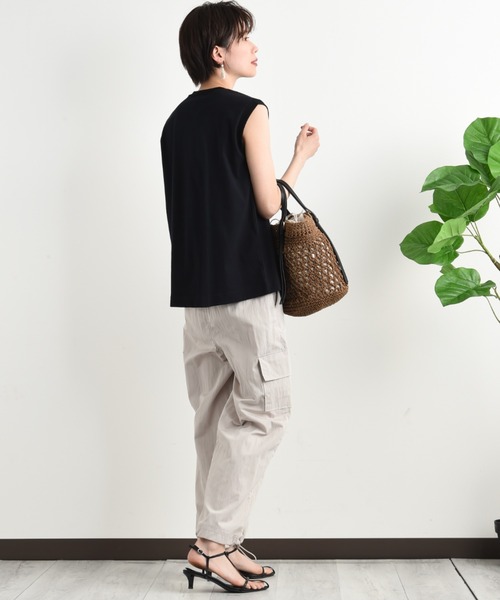 blanc basque（ブランバスク）の「【BLANC basque】クラシック天竺アイビー釦ノースリＴシャツ（Tシャツ/カットソー・レディース・ブラック/ホワイト・FREE）」の10枚目の写真