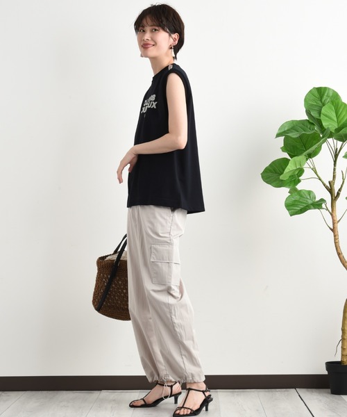 blanc basque（ブランバスク）の「【BLANC basque】クラシック天竺アイビー釦ノースリＴシャツ（Tシャツ/カットソー・レディース・ブラック/ホワイト・FREE）」の13枚目の写真