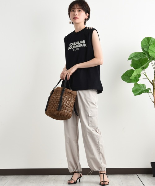 blanc basque（ブランバスク）の「【BLANC basque】クラシック天竺アイビー釦ノースリＴシャツ（Tシャツ/カットソー・レディース・ブラック/ホワイト・FREE）」の14枚目の写真