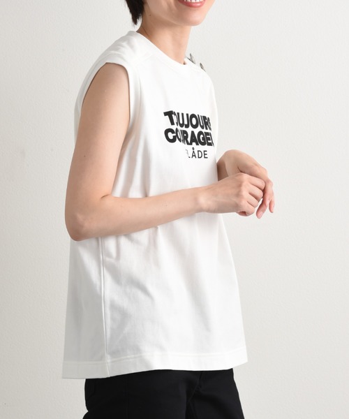 blanc basque（ブランバスク）の「【BLANC basque】クラシック天竺アイビー釦ノースリＴシャツ（Tシャツ/カットソー・レディース・ブラック/ホワイト・FREE）」の16枚目の写真