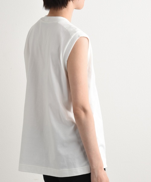 blanc basque（ブランバスク）の「【BLANC basque】クラシック天竺アイビー釦ノースリＴシャツ（Tシャツ/カットソー・レディース・ブラック/ホワイト・FREE）」の17枚目の写真