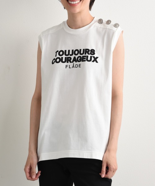 blanc basque（ブランバスク）の「【BLANC basque】クラシック天竺アイビー釦ノースリＴシャツ（Tシャツ/カットソー・レディース・ブラック/ホワイト・FREE）」の15枚目の写真