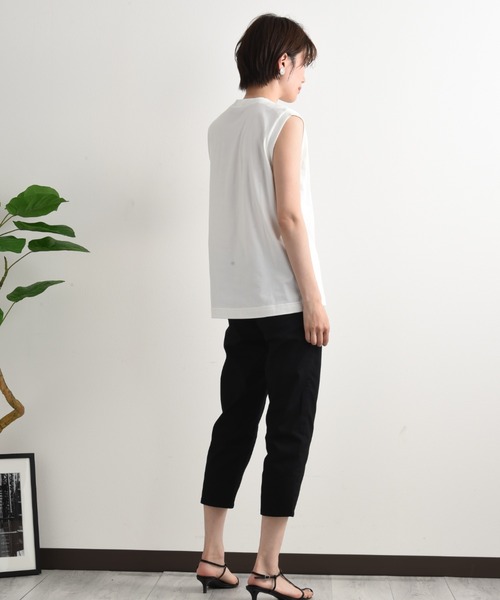 blanc basque（ブランバスク）の「【BLANC basque】クラシック天竺アイビー釦ノースリＴシャツ（Tシャツ/カットソー・レディース・ブラック/ホワイト・FREE）」の21枚目の写真